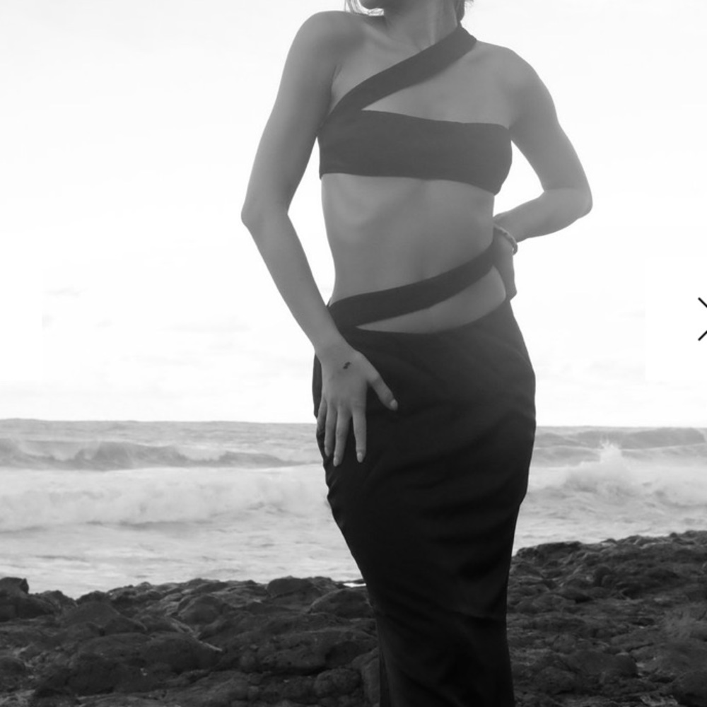 Black Maxi Skirt Set